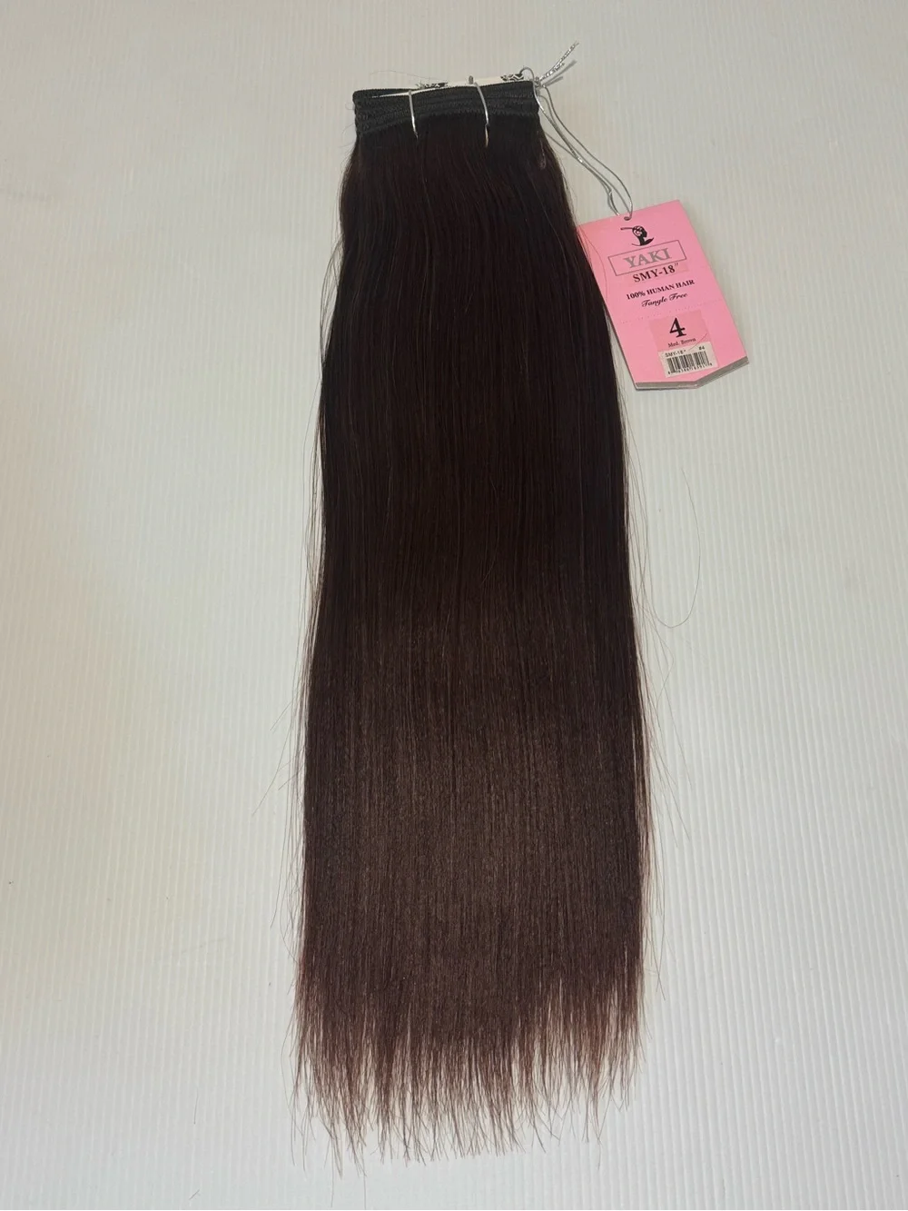 Harlem 125 SMY-18” 100% Human Hair Yaki Extensions Color #4 Medium Brown